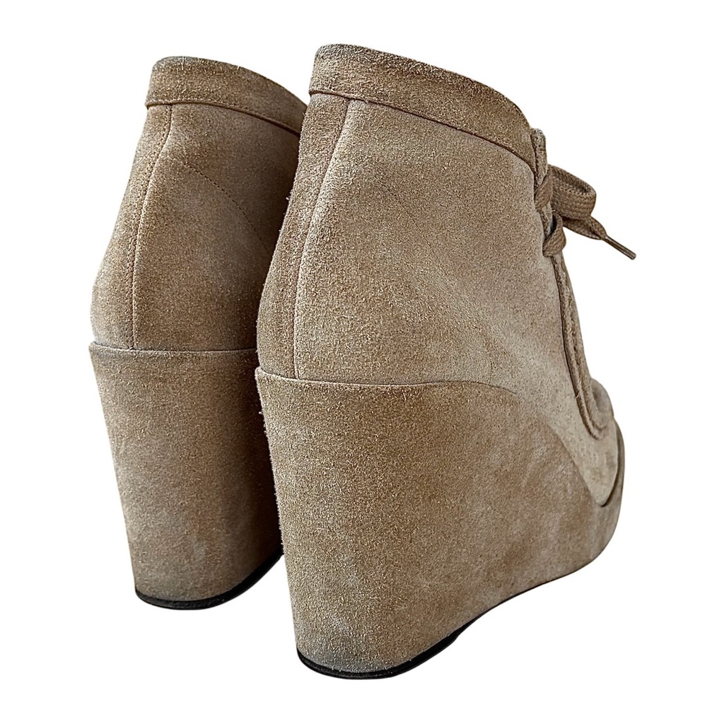 BALENCIAGA Sand Suede Lace Up Wedge Heels - Picture 11 of 14